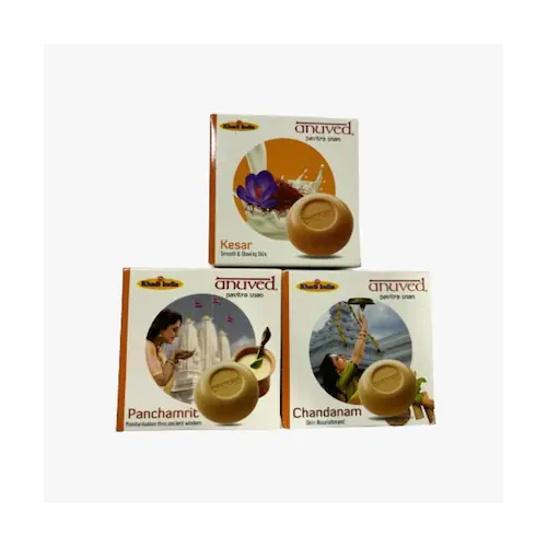 Anuved Herbal Chandanam, Panchamrit and Kesar Soap, 125g