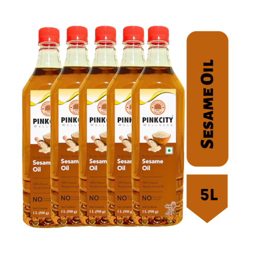 Pinkcity Wellness 5L Pure Sesame Oil | Til Oil |  1 Litre x 5