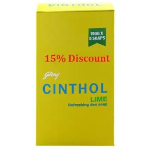 Cinthol Lime Refreshing Deo Soap 150 g (Pack of 5)